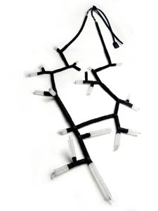 C1A - Collana modello corallo lunga - Necklace black/white coral design 